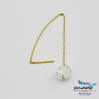 Gold earrings - Swarovski flower stones-ME1022